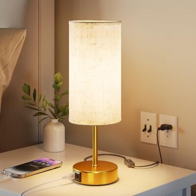UPXNBOR Nachttischlampe Touch, Tischlampe mit USB-A & USB-C Ladefunktion UPXNBOR Nachttischlampe Touch, Tischlampe mit USB-A & USB-C Ladefunktion