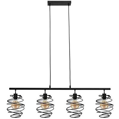 BRILONER Leuchten Pendelleuchte, Pendellampe 4-flammig, Hängelampe retro vintage, Black Steel, 4x E27, max. 60 Watt, Schwarz, 1110x210x1300mm (LxBxH) BRILONER Leuchten Pendelleuchte, Pendellampe 4-flammig, Hängelampe retro vintage, Black Steel, 4x E27, max. 60 Watt, Schwarz, 1110x210x1300mm (LxBxH)