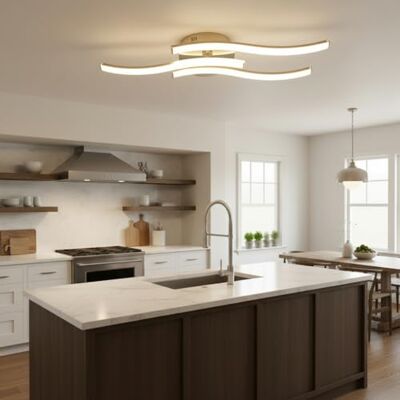 Trango 3155 Design LED-Deckenleuchte Serie *WAVE* 3 Flammen mit 1 schwenkbar Leuchtenarm I modern & chic I in Wellenform I Deckenlampe I 3x 5 Watt LED Modul I 3000K warm-weiß I Nickel matt & Chrom Trango 3155 Design LED-Deckenleuchte Serie *WAVE* 3 Flammen mit 1 schwenkbar Leuchtenarm I modern & chic I in Wellenform I Deckenlampe I 3x 5 Watt LED Modul I 3000K warm-weiß I Nickel matt & Chrom