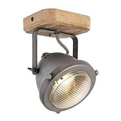 QAZQA Emado Industrielle Spot - Stahl & Holz - Verstellbar - 25W QAZQA Emado Industrielle Spot - Stahl & Holz - Verstellbar - 25W