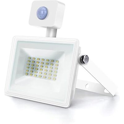 Glowster LED-Strahler, schmal, weiß, mit Bewegungssensor, IP65, Aluminium-Strahler, 30 W, 4000 K, natürliches Sicherheitslicht für Garten, Außenbereich, Hof usw. Glowster LED-Strahler, schmal, weiß, mit Bewegungssensor, IP65, Aluminium-Strahler, 30 W, 4000 K, natürliches Sicherheitslicht für Garten, Außenbereich, Hof usw.
