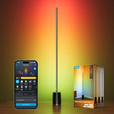 Govee Stehlampe 3 Lite RGBICWW, 1400 lm Dimmbar Stehlampe Wohnzimmer 152cm 2700-6500K, KI-Bot 2.0, DIY, Musiksynchronisation, 105+ Szenen, 12 Musikmodus, Alexa Matter SmartThings Kompatibel, Schwarz Govee Stehlampe 3 Lite RGBICWW, 1400 lm Dimmbar Stehlampe Wohnzimmer 152cm 2700-6500K, KI-Bot 2.0, DIY, Musiksynchronisation, 105+ Szenen, 12 Musikmodus, Alexa Matter SmartThings Kompatibel, Schwarz