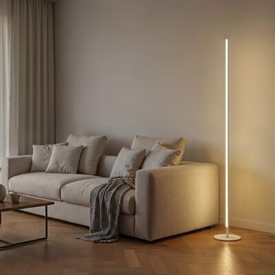 NEONA SELENE LED Stehleuchte Schwarz Stahl Dimmbar, Stehlampe mit Fernbedienung warmweiß bis kaltweiß 2700-5700K CRI 90 Drehbar 140 cm (Weiß) NEONA SELENE LED Stehleuchte Schwarz Stahl Dimmbar, Stehlampe mit Fernbedienung warmweiß bis kaltweiß 2700-5700K CRI 90 Drehbar 140 cm (Weiß)