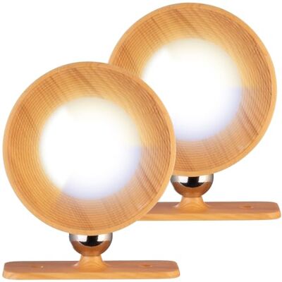Lunartec LED-Wandlampe rund: 2er-Set CCT-LED-Wandlampen, Magnetfuß, dimmbar, Touch-Bedienung, Pinie (Leuchten Küche, Wandspot, Arbeitsleuchte) Lunartec LED-Wandlampe rund: 2er-Set CCT-LED-Wandlampen, Magnetfuß, dimmbar, Touch-Bedienung, Pinie (Leuchten Küche, Wandspot, Arbeitsleuchte)