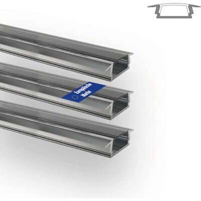 INNOVATE E-12 SLIM LED Einbauprofil 2m Silber 3 Stk. 17mm Diffusor Klar LED Einbauprofil Aluminium für LED Streifen 2m 12mm I Kühlkörper Indirekte Beleuchtung Wohnzimmer I Alu Einbauprofil Möbel INNOVATE E-12 SLIM LED Einbauprofil 2m Silber 3 Stk. 17mm Diffusor Klar LED Einbauprofil Aluminium für LED Streifen 2m 12mm I Kühlkörper Indirekte Beleuchtung Wohnzimmer I Alu Einbauprofil Möbel