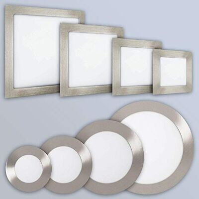 Maxkomfort LED Panel Einbaustrahler Flach Edelstahl-Optik 6W Warmweiß Eckig Spot Einbauspot Deckenleuchte Deckenlampe 2601-SN Maxkomfort LED Panel Einbaustrahler Flach Edelstahl-Optik 6W Warmweiß Eckig Spot Einbauspot Deckenleuchte Deckenlampe 2601-SN