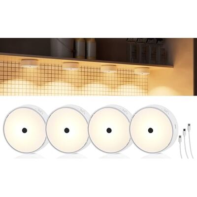 Northpoint LED Akku Schranklichter Unterbauleuchte Spots 4er-Set Akzentbeleuchtung Gestensteuerung mit Funkverbindung Northpoint LED Akku Schranklichter Unterbauleuchte Spots 4er-Set Akzentbeleuchtung Gestensteuerung mit Funkverbindung