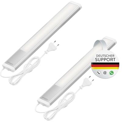 Oktaplex lighting Oktaplex 2er Set Riva LED Unterschrankleuchte flach 40cm neutralweiß 475lm 6W 230V mit Schalter Schranklampe Küche silber Küchenlicht Oktaplex lighting Oktaplex 2er Set Riva LED Unterschrankleuchte flach 40cm neutralweiß 475lm 6W 230V mit Schalter Schranklampe Küche silber Küchenlicht