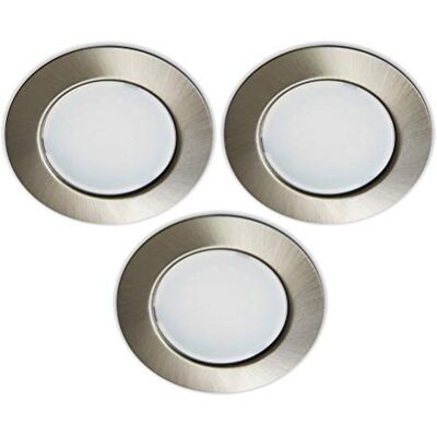 Trango 3er Set G4E-032 LED Möbel Einbaustrahler 12Volt AC/DC Einbauleuchte, Deckenleuchte Nickel matt zum Ersetzen herkömmlichen G4 Möbelleuchte, Küchenhaube Leuchte, Schrankleuchte usw. Trango 3er Set G4E-032 LED Möbel Einbaustrahler 12Volt AC/DC Einbauleuchte, Deckenleuchte Nickel matt zum Ersetzen herkömmlichen G4 Möbelleuchte, Küchenhaube Leuchte, Schrankleuchte usw.