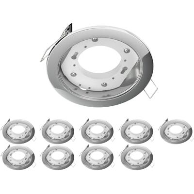 ledscom.de 10x Deckeneinbauleuchte ZOBE, chrom glänzend, rund, 107mm Ø, 1x GX53 max. 25W ledscom.de 10x Deckeneinbauleuchte ZOBE, chrom glänzend, rund, 107mm Ø, 1x GX53 max. 25W