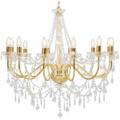 vidaXL Kronleuchter mit Perlen Deckenleuchte Deckenlampe Kristall Lüster Hängeleuchte Hängelampe Pendelleuchte Pendellampe Golden 12xE14-Fassungen vidaXL Kronleuchter mit Perlen Deckenleuchte Deckenlampe Kristall Lüster Hängeleuchte Hängelampe Pendelleuchte Pendellampe Golden 12xE14-Fassungen