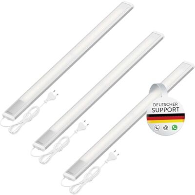 Oktaplex lighting Oktaplex 3er Set Riva LED Unterschrankleuchte 57,5cm neutralweiß 800lm 10,3W 230V mit Schalter Küche Küchenbeleuchtung Unterbaulampe silber Oktaplex lighting Oktaplex 3er Set Riva LED Unterschrankleuchte 57,5cm neutralweiß 800lm 10,3W 230V mit Schalter Küche Küchenbeleuchtung Unterbaulampe silber