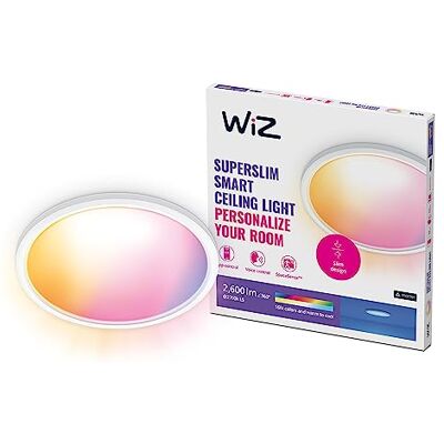 WiZ SuperSlim Panel Deckenleuchte Tunable White & Color, 16 Mio. Farben, dimmbar, 2450lm, rund, smarte Steuerung per App/Stimme über WLAN, weiß WiZ SuperSlim Panel Deckenleuchte Tunable White & Color, 16 Mio. Farben, dimmbar, 2450lm, rund, smarte Steuerung per App/Stimme über WLAN, weiß