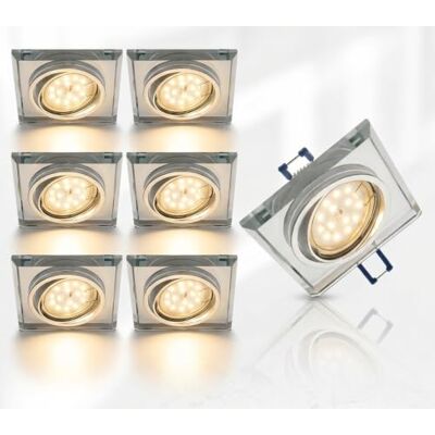 Trango 6er Set LED Einbaustrahler 6729S-06MO Einbauleuchten, Deckenstrahler, Strahler aus Glas & Alu inkl. 6x 5 Watt LED Modul Ultra flach Deckenspots, Einbauspots, Spots Trango 6er Set LED Einbaustrahler 6729S-06MO Einbauleuchten, Deckenstrahler, Strahler aus Glas & Alu inkl. 6x 5 Watt LED Modul Ultra flach Deckenspots, Einbauspots, Spots