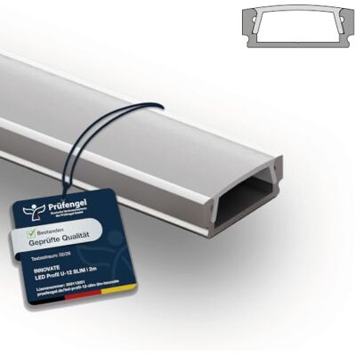 INNOVATE U-12 SLIM LED Profil 2m Silber 1 Stück 17x6mm Diffusor Milchig Aluprofil für LED Streifen 2m 12mm I Kühlkörper Indirekte Beleuchtung Wohnzimmer I Alu U Profil Indirekte Beleuchtung Decke INNOVATE U-12 SLIM LED Profil 2m Silber 1 Stück 17x6mm Diffusor Milchig Aluprofil für LED Streifen 2m 12mm I Kühlkörper Indirekte Beleuchtung Wohnzimmer I Alu U Profil Indirekte Beleuchtung Decke