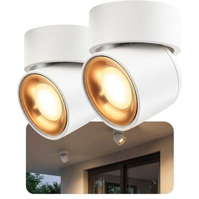 SSC-LUXon AYONA Aufbauspot 2er Set weiß-gold IP54 GU10 2W warmweiß Zwei schwenkbare Deckenspots weiß-gold warmweiß, für Wohnzimmer, Küche & Schlafzimmer, direkt an 230V, inkl. GU10 LED SSC-LUXon AYONA Aufbauspot 2er Set weiß-gold IP54 GU10 2W warmweiß Zwei schwenkbare Deckenspots weiß-gold warmweiß, für Wohnzimmer, Küche & Schlafzimmer, direkt an 230V, inkl. GU10 LED