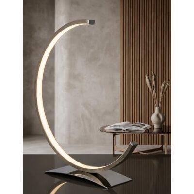 Trango 2019-01XL dimmbar LED Schreibtischlampe in Nickel matt/Chrom Halbrund *MOONLIGHT* Tischleuchte, Nachttisch Lampe mit 12 Watt LED Modul 3000K warmweiß, Tischlampe Trango 2019-01XL dimmbar LED Schreibtischlampe in Nickel matt/Chrom Halbrund *MOONLIGHT* Tischleuchte, Nachttisch Lampe mit 12 Watt LED Modul 3000K warmweiß, Tischlampe