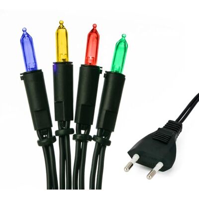 hellum Pisello LED Lichterkette innen bunt, 50 Lichter Kabel grün Fenster Lichterkette 220 V, 50 LED, 7,35 m beleuchtete Länge, DIY Dekoration, Wohnzimmer, Weihnachtsbaum, mit Stecker <59lm 560534 hellum Pisello LED Lichterkette innen bunt, 50 Lichter Kabel grün Fenster Lichterkette 220 V, 50 LED, 7,35 m beleuchtete Länge, DIY Dekoration, Wohnzimmer, Weihnachtsbaum, mit Stecker <59lm 560534