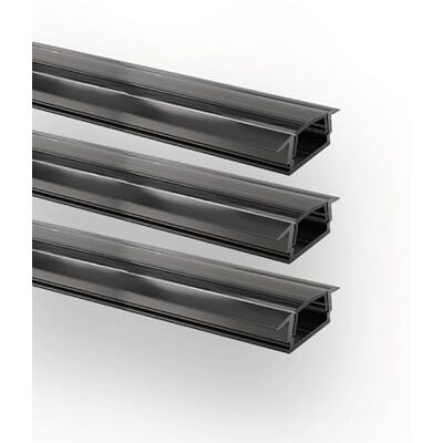 INNOVATE E-12 SLIM LED Einbauprofil 2m Schwarz 3 Stk. 17mm Diffusor Klar LED Einbauprofil Aluminium für LED Streifen 2m 12mm I Kühlkörper Indirekte Beleuchtung Wohnzimmer I Alu Einbauprofil Möbel INNOVATE E-12 SLIM LED Einbauprofil 2m Schwarz 3 Stk. 17mm Diffusor Klar LED Einbauprofil Aluminium für LED Streifen 2m 12mm I Kühlkörper Indirekte Beleuchtung Wohnzimmer I Alu Einbauprofil Möbel