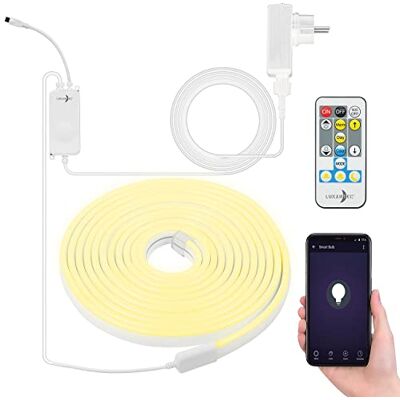 Lunartec LED Schlauch: WLAN-Lichtschlauch mit CCT-LEDs, App, Sprachsteuerung, IP65, 5 m (Neon Schlauch, Neon Strip, TV) Lunartec LED Schlauch: WLAN-Lichtschlauch mit CCT-LEDs, App, Sprachsteuerung, IP65, 5 m (Neon Schlauch, Neon Strip, TV)