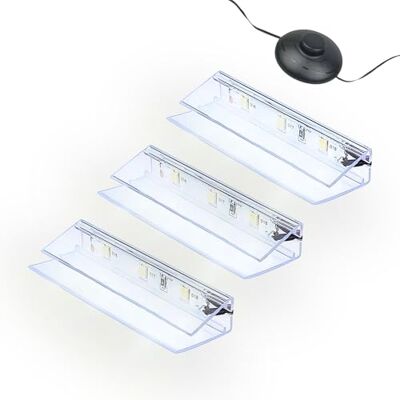 kalb Material für Möbel kalb LED Glaskantenbeleuchtung Ambilux Clip transparent 3000K 5000K 1-10 Sets für Glasböden 4-10mm Fußschalter Glasbodenbeleuchtung erweiterbar um Dimmer/Controller Plug & Play (kaltweiß, 3er Set) kalb Material für Möbel kalb LED Glaskantenbeleuchtung Ambilux Clip transparent 3000K 5000K 1-10 Sets für Glasböden 4-10mm Fußschalter Glasbodenbeleuchtung erweiterbar um Dimmer/Controller Plug & Play (kaltweiß, 3er Set)