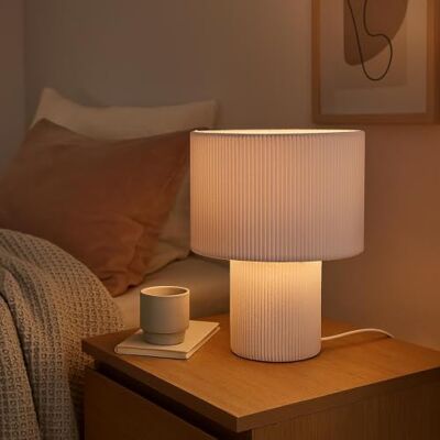 Lightbox Tischlampe Retro Lampe in Vintage Cord Stoff in Beige/Alt-Rosa Retro Lampe in Vintage Cord Stoff in alt-rosa 70er Jahre Tischleuchte mit E27 LED Fassung Kleine Deko Lampe für Lightbox Tischlampe Retro Lampe in Vintage Cord Stoff in Beige/Alt-Rosa Retro Lampe in Vintage Cord Stoff in alt-rosa 70er Jahre Tischleuchte mit E27 LED Fassung Kleine Deko Lampe für