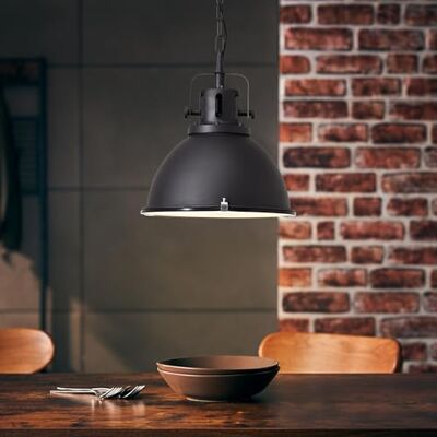 Lightbox Vintage Hängelampe 133 cm, Ø 38 cm industrielle Pendelleuchte Hängelampe, kürzbar, 133 cm Höhe, Ø 38 cm, E27, max. 60 W, Metall/Glas Lightbox Vintage Hängelampe 133 cm, Ø 38 cm industrielle Pendelleuchte Hängelampe, kürzbar, 133 cm Höhe, Ø 38 cm, E27, max. 60 W, Metall/Glas