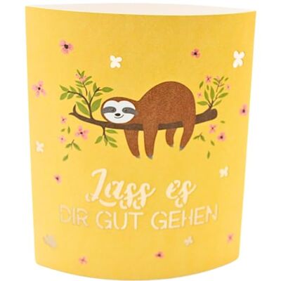 Dekohelden24 Poesielicht Nachtlicht Stimmungslicht Dekolicht in gelb, mit Timer, Batteriebetrieben, Motiv: Faultier, Lass es dir gut gehen L/B/H 13 x 5 x 16 cm. Dekohelden24 Poesielicht Nachtlicht Stimmungslicht Dekolicht in gelb, mit Timer, Batteriebetrieben, Motiv: Faultier, Lass es dir gut gehen L/B/H 13 x 5 x 16 cm.