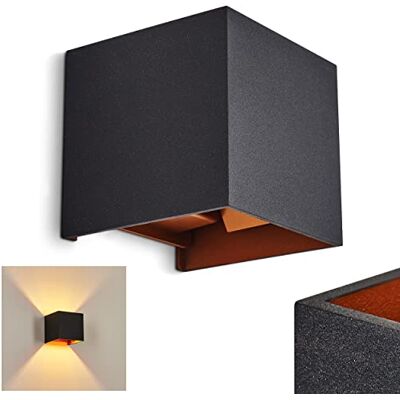HOFSTEIN Wandleuchte Badajoz, moderne Wandlampe aus Metall in Schwarz/Kupferfarben, eckige Leuchte mit Lichteffekt durch verstellbaren Schirm, 1-flammig, 1 x G9, ohne Leuchtmittel HOFSTEIN Wandleuchte Badajoz, moderne Wandlampe aus Metall in Schwarz/Kupferfarben, eckige Leuchte mit Lichteffekt durch verstellbaren Schirm, 1-flammig, 1 x G9, ohne Leuchtmittel