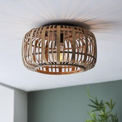 Lightbox Bambus Deckenlampe rund Ø 32 cm, Boho-Stil, E27 Lampe Natürliche Deckenleuchte fürs Wohnzimmer, Schlafzimmer und den Flur, dekorative Leuchte aus Naturmaterial Lightbox Bambus Deckenlampe rund Ø 32 cm, Boho-Stil, E27 Lampe Natürliche Deckenleuchte fürs Wohnzimmer, Schlafzimmer und den Flur, dekorative Leuchte aus Naturmaterial