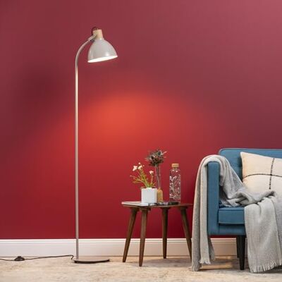 Lightbox Stehlampe Holz & Metall, Taupe, schwenkbare Leuchte Standlampe mit Fußschalter fürs Wohn- und Schlafzimmer, max. 40 W, moderner Lightbox Stehlampe Holz & Metall, Taupe, schwenkbare Leuchte Standlampe mit Fußschalter fürs Wohn- und Schlafzimmer, max. 40 W, moderner