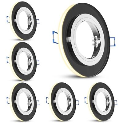 SSC-LUXon YAPU Einbauspot 6er Set schwarz rund für GU10 Sechs Einbauleuchten mit indirektem Licht schwarz verspiegeltes Glas, für GU10 oder LED-Module, inkl. Fassung (ohne Lampe) SSC-LUXon YAPU Einbauspot 6er Set schwarz rund für GU10 Sechs Einbauleuchten mit indirektem Licht schwarz verspiegeltes Glas, für GU10 oder LED-Module, inkl. Fassung (ohne Lampe)