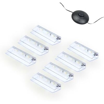 kalb Material für Möbel kalb LED Glaskantenbeleuchtung Ambilux Clip transparent 3000K 5000K 1-10 Sets für Glasböden 4-10mm Fußschalter Glasbodenbeleuchtung erweiterbar um Dimmer/Controller Plug & Play (kaltweiß, 7er Set) kalb Material für Möbel kalb LED Glaskantenbeleuchtung Ambilux Clip transparent 3000K 5000K 1-10 Sets für Glasböden 4-10mm Fußschalter Glasbodenbeleuchtung erweiterbar um Dimmer/Controller Plug & Play (kaltweiß, 7er Set)