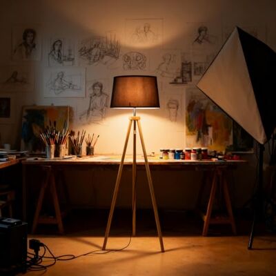 CCLIFE Modern Stehlampe LED Holz Standleuchte Stehleuchte Stoffschirm Schwenkbar E27 für Schlafzimmer Esszimmer Hotel Flur Halle, Farbe:Schwarz-Lampeschirm CCLIFE Modern Stehlampe LED Holz Standleuchte Stehleuchte Stoffschirm Schwenkbar E27 für Schlafzimmer Esszimmer Hotel Flur Halle, Farbe:Schwarz-Lampeschirm