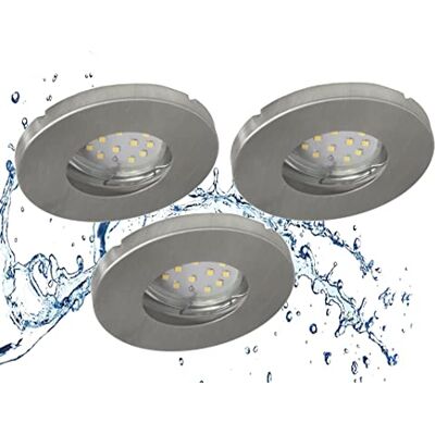 Trango 3er Set IP65 LED Einbaustrahler 6729IP65-039MO in Aluminium gebürstet inkl. 3x 5 Watt 3000K warmweiß Ultra Flach LED Modul für Bad, Dusche, Einbauspots, Deckenstrahler, Deckenlampe, Badleuchte Trango 3er Set IP65 LED Einbaustrahler 6729IP65-039MO in Aluminium gebürstet inkl. 3x 5 Watt 3000K warmweiß Ultra Flach LED Modul für Bad, Dusche, Einbauspots, Deckenstrahler, Deckenlampe, Badleuchte