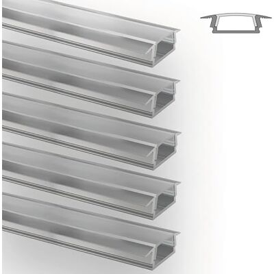 INNOVATE E-12 SLIM LED Einbauprofil 2m Silber 5 Stk. 17mm Diffusor Milchig LED Einbauprofil Aluminium für LED Streifen 2m 12mm I Kühlkörper Indirekte Beleuchtung Wohnzimmer I Alu Einbauprofil Möbel INNOVATE E-12 SLIM LED Einbauprofil 2m Silber 5 Stk. 17mm Diffusor Milchig LED Einbauprofil Aluminium für LED Streifen 2m 12mm I Kühlkörper Indirekte Beleuchtung Wohnzimmer I Alu Einbauprofil Möbel