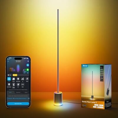 Govee Stehlampe 3 mit LuminBlend+ Technologie, RGBWWIC 2100lm Standleuchte kompatibel mit Matter, 1000–10000K,Dimmbar Moderne Stehlampe für Wohnzimmer, Eckleuchte mit dynamischen Szenen Govee Stehlampe 3 mit LuminBlend+ Technologie, RGBWWIC 2100lm Standleuchte kompatibel mit Matter, 1000–10000K,Dimmbar Moderne Stehlampe für Wohnzimmer, Eckleuchte mit dynamischen Szenen