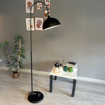 bamyum Gorkiede Metall, Moderne, Stehlampe Wohnzimmer, Schlafzimmer, Kinderzimmer mit E27 Fassung, 30 cm Breit, verstellbarer Lampenschirm, Stehleuchte mit Dimmer, Schwarz bamyum Gorkiede Metall, Moderne, Stehlampe Wohnzimmer, Schlafzimmer, Kinderzimmer mit E27 Fassung, 30 cm Breit, verstellbarer Lampenschirm, Stehleuchte mit Dimmer, Schwarz
