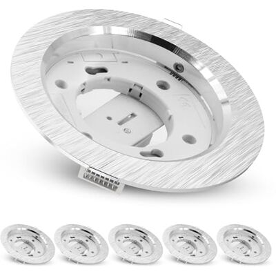 SSC-LUXon RX-3 Einbaustrahler 6er Set rund Alu für GX53 Sechs flache Deckenspots rund silber gebürstet für Flur, Büro & Wohnzimmer große GX53 Fassung (ohne Leuchtmittel) SSC-LUXon RX-3 Einbaustrahler 6er Set rund Alu für GX53 Sechs flache Deckenspots rund silber gebürstet für Flur, Büro & Wohnzimmer große GX53 Fassung (ohne Leuchtmittel)