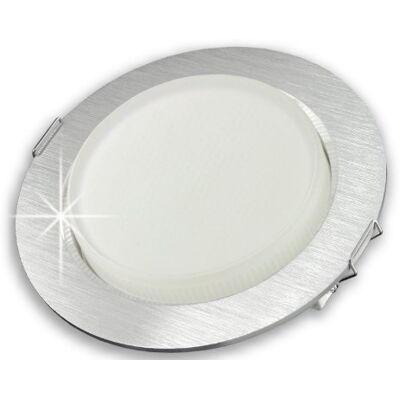 SSC-LUXon RX-3 LED Einbaustrahler rund Alu gebürstet mit GX53 LED 5W warmweiß 230V extra flacher Einbau Deckenspot SSC-LUXon RX-3 LED Einbaustrahler rund Alu gebürstet mit GX53 LED 5W warmweiß 230V extra flacher Einbau Deckenspot