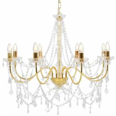 vidaXL Kronleuchter mit Perlen Deckenleuchte Deckenlampe Kristall Lüster Hängeleuchte Hängelampe Pendelleuchte Pendellampe Golden 8xE14-Fassungen vidaXL Kronleuchter mit Perlen Deckenleuchte Deckenlampe Kristall Lüster Hängeleuchte Hängelampe Pendelleuchte Pendellampe Golden 8xE14-Fassungen