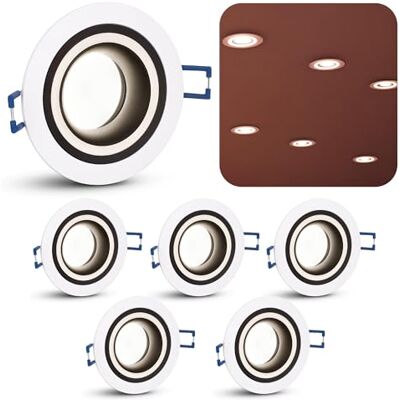 SSC-LUXon Matapo Einbauleuchte 6x weiß Modul 4W neutralweiß Lichtring Sechs Design-Deckenspots weiß mit schwarzem Rand & Lichtring LED-Module neutralweiß, für Küche, Flur & Wohnzimmer SSC-LUXon Matapo Einbauleuchte 6x weiß Modul 4W neutralweiß Lichtring Sechs Design-Deckenspots weiß mit schwarzem Rand & Lichtring LED-Module neutralweiß, für Küche, Flur & Wohnzimmer