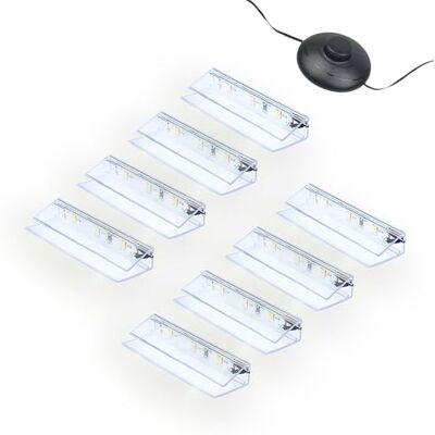 kalb Material für Möbel kalb LED Glaskantenbeleuchtung Ambilux Clip transparent 3000K 5000K 1-10 Sets für Glasböden 4-10mm Fußschalter Glasbodenbeleuchtung erweiterbar um Dimmer/Controller Plug & Play (kaltweiß, 8er Set) kalb Material für Möbel kalb LED Glaskantenbeleuchtung Ambilux Clip transparent 3000K 5000K 1-10 Sets für Glasböden 4-10mm Fußschalter Glasbodenbeleuchtung erweiterbar um Dimmer/Controller Plug & Play (kaltweiß, 8er Set)