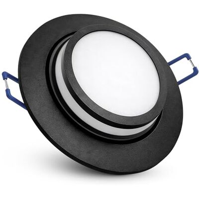 SSC-LUXon LAGO Einbaustrahler schwarz rund schwenkbar LED-Modul Schwenkbarer Einbauspot schwarz mit indirektem Licht für Akzente in Wohnzimmer & Schlafzimmer, für LED-Modul (ohne Lampe) SSC-LUXon LAGO Einbaustrahler schwarz rund schwenkbar LED-Modul Schwenkbarer Einbauspot schwarz mit indirektem Licht für Akzente in Wohnzimmer & Schlafzimmer, für LED-Modul (ohne Lampe)
