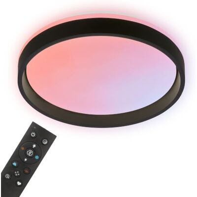 BRILONER LED Deckenlampe AuraGlow Dimmbar Fernbedienung Schwarz 38x8 cm 25W, 2700lm, Farbwechsel, Speicherfunktion, Nachtlicht, Deckenleuchte, LED Lampe, Wohnzimmerlampe, Deckenlampe Schlafzimmer BRILONER LED Deckenlampe AuraGlow Dimmbar Fernbedienung Schwarz 38x8 cm 25W, 2700lm, Farbwechsel, Speicherfunktion, Nachtlicht, Deckenleuchte, LED Lampe, Wohnzimmerlampe, Deckenlampe Schlafzimmer