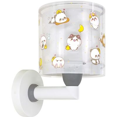 Dalber Kinder Wandlampe Kawaii Tiere Grau 41769E Dalber Kinder Wandlampe Kawaii Tiere Grau 41769E