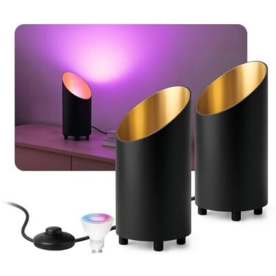 SSC-LUXon 2x AUREVA Wohnzimmerlampe Uplight – Smart WLAN GU10 5W Birne steuerbar per App Alexa Google – Tischleuchte & Bodenlampe SSC-LUXon 2x AUREVA Wohnzimmerlampe Uplight – Smart WLAN GU10 5W Birne steuerbar per App Alexa Google – Tischleuchte & Bodenlampe