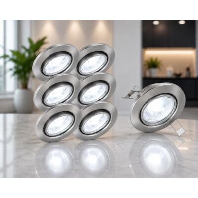 Trango 6er Set LED Einbaustrahler in Nickel matt Rund 6729-062M6KSD inkl. 3-Stufen dimmbar Ultra Flach LED Modul, 6000K Tageslicht (kaltweiss) Einbauleuchte, Deckenspot, Einbauspot, Deckenleuchte Trango 6er Set LED Einbaustrahler in Nickel matt Rund 6729-062M6KSD inkl. 3-Stufen dimmbar Ultra Flach LED Modul, 6000K Tageslicht (kaltweiss) Einbauleuchte, Deckenspot, Einbauspot, Deckenleuchte