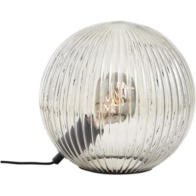 Lightbox dekorative Nachttischlampe 24 cm Höhe, Ø 25 cm Tischleuchte Tischlampe, 24 cm Höhe, Ø 25cm, E27, max. 25W, geriffeltes Rauchglas Lightbox dekorative Nachttischlampe 24 cm Höhe, Ø 25 cm Tischleuchte Tischlampe, 24 cm Höhe, Ø 25cm, E27, max. 25W, geriffeltes Rauchglas