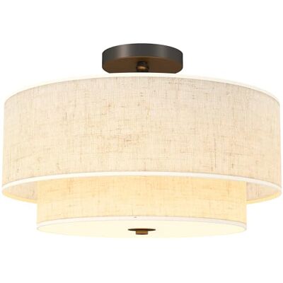 HOMCOM Deckenleuchte, Deckenlampe Hängend, 3 x E14 Fassung, Rund, Creme Deckenbeleuchtung, Lampenschirm aus Leinen, für Schlafzimmer Wohnzimmer, exkl. Glühbirne HOMCOM Deckenleuchte, Deckenlampe Hängend, 3 x E14 Fassung, Rund, Creme Deckenbeleuchtung, Lampenschirm aus Leinen, für Schlafzimmer Wohnzimmer, exkl. Glühbirne
